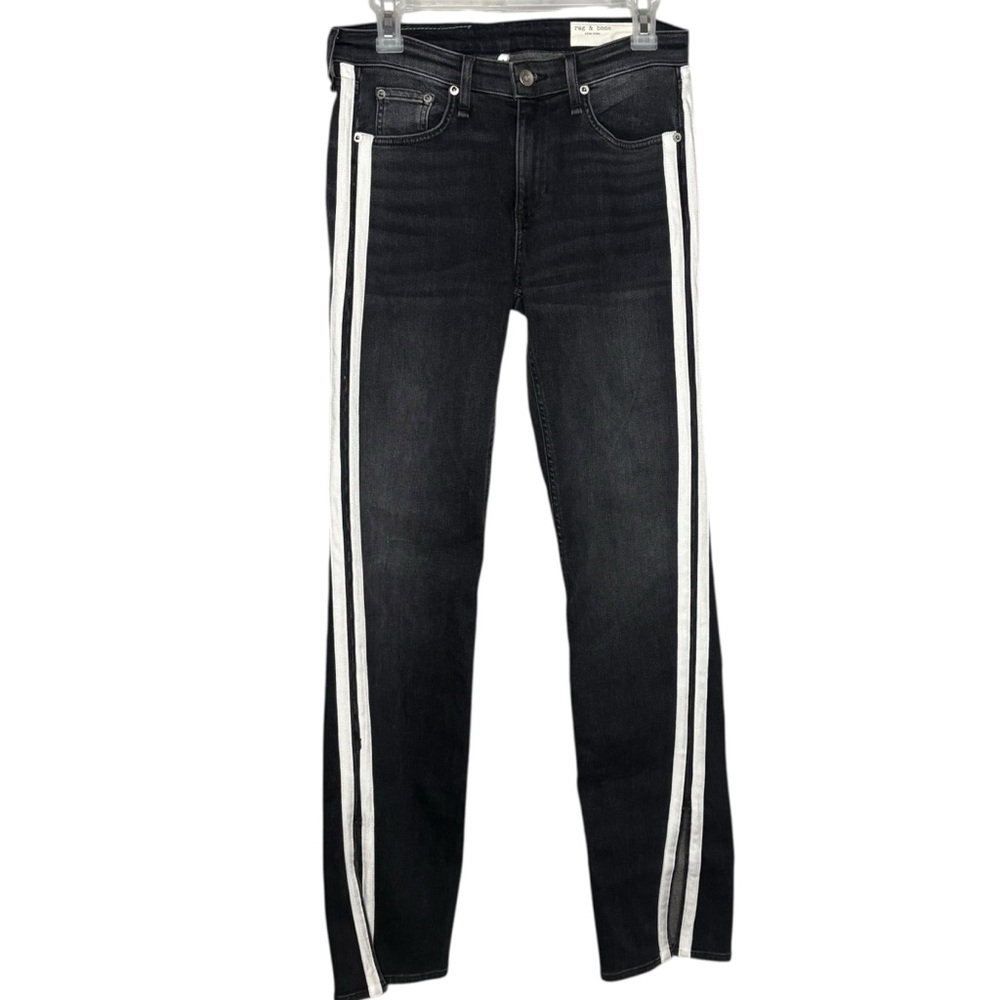 RAG & BONE Cate Mid Rise Flare Jeans NWT gray stripe women’s size 27 - Picture 3 of 9